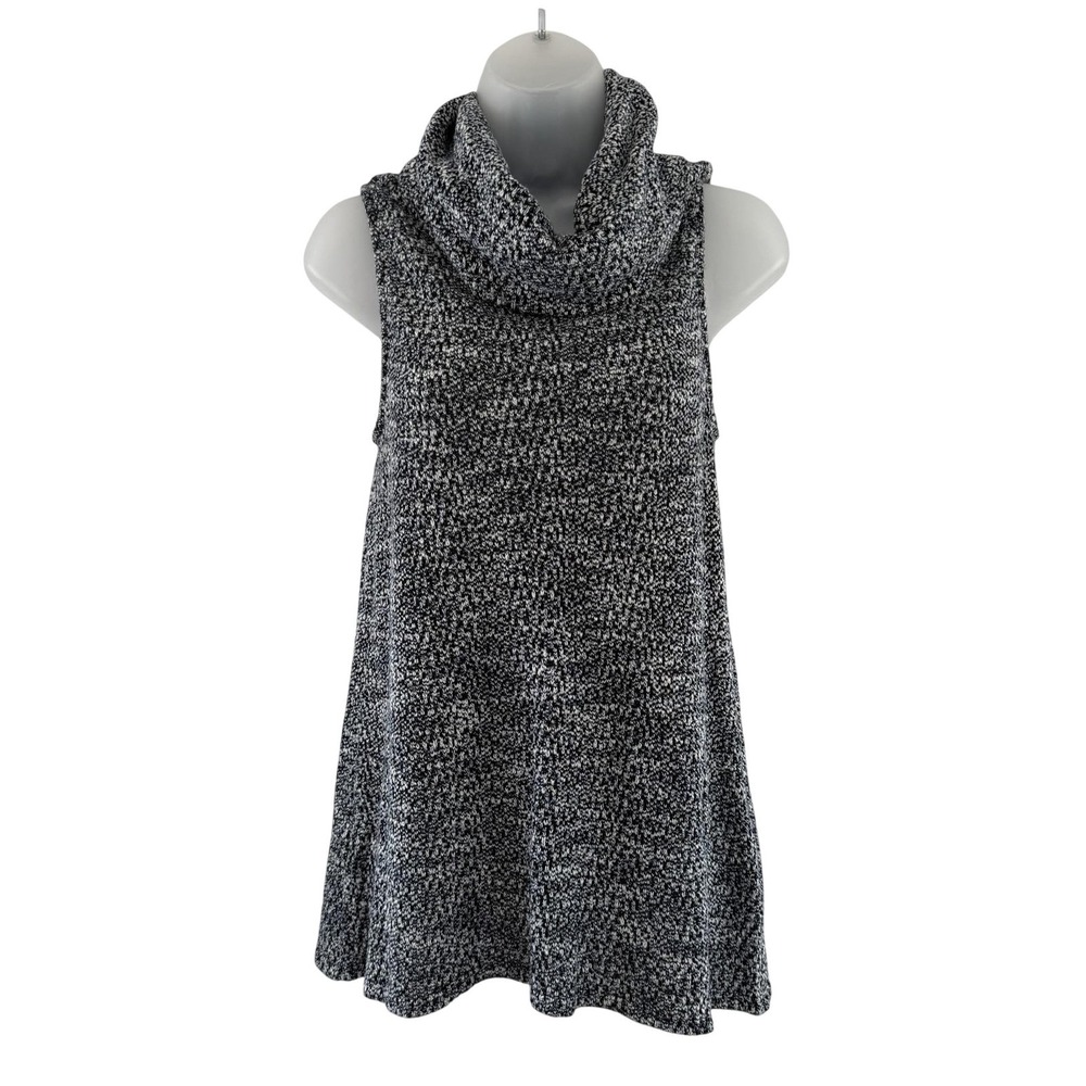 Dolan Sweater Tunic Womens Medium Gray Sleeveless Cowl Neck Knit Made In USA